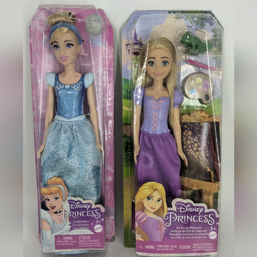 Mattel Cinderella and Rapunzel Dolls New!